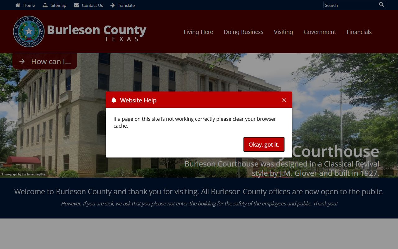 Burleson County Clerk website for probate court records in Caldwell