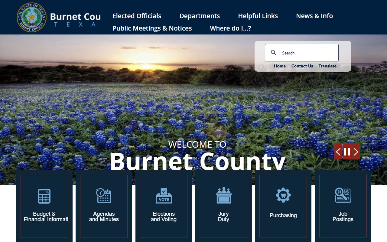 Burnet County Clerk website for probate court records