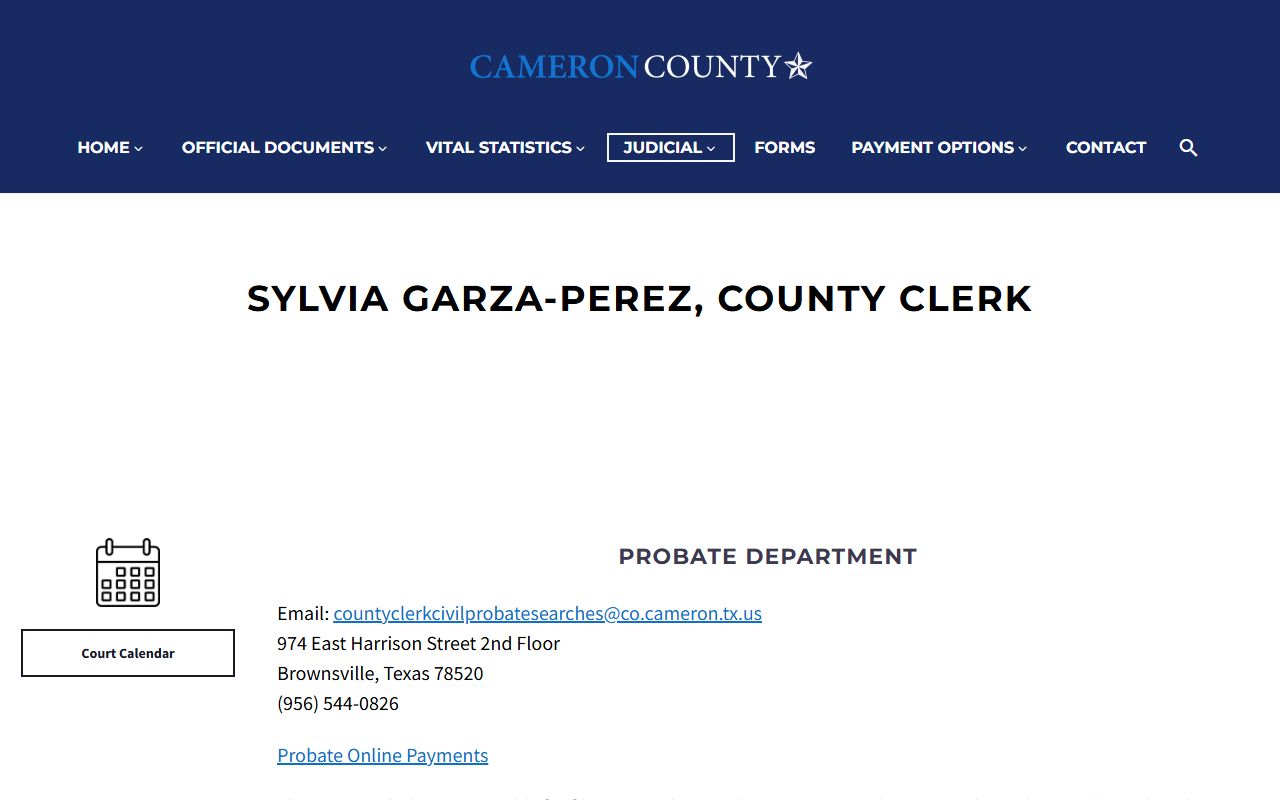 Cameron County Clerk probate court records