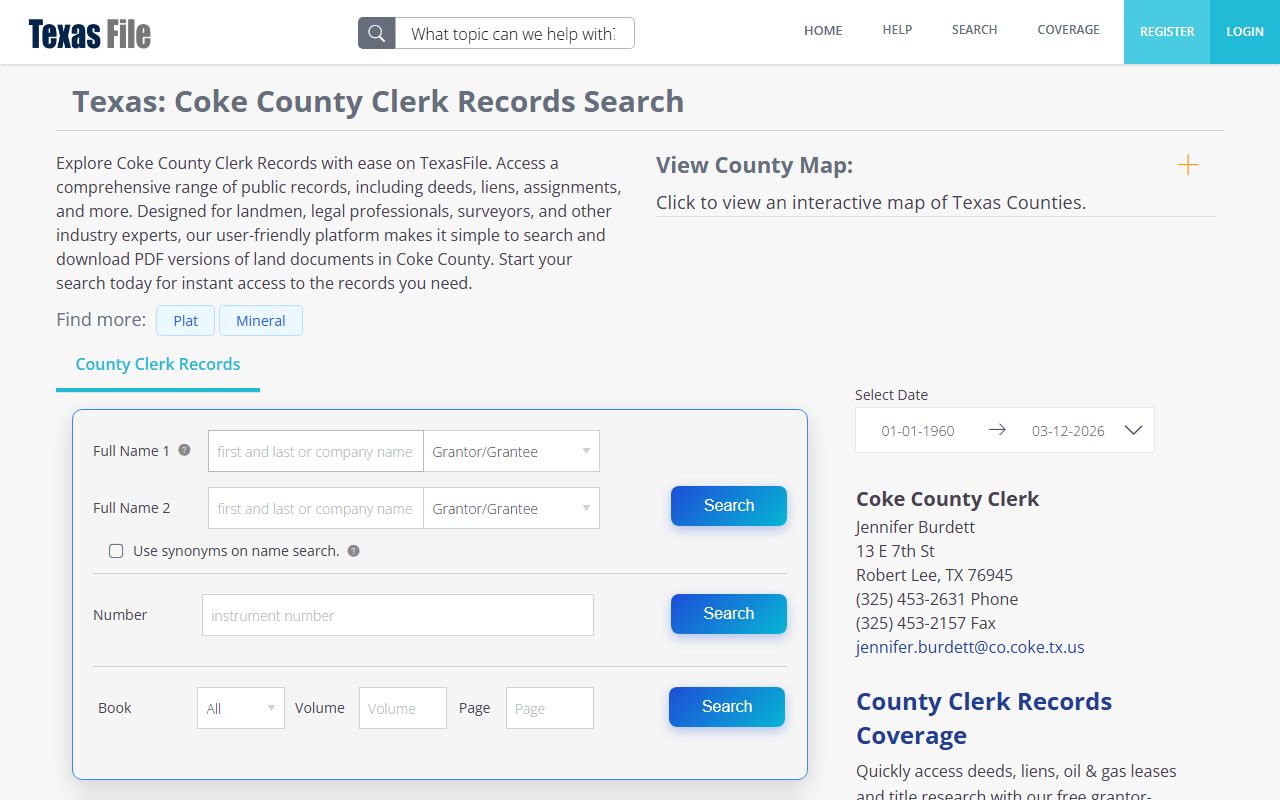Coke County records search probate court records