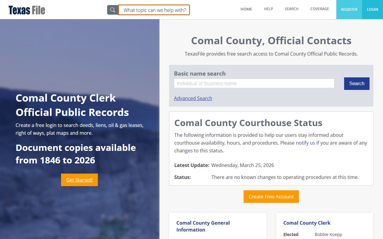 Comal County document access probate court records