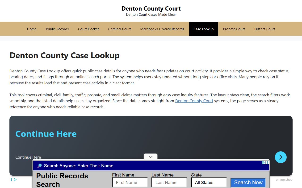 Denton County document access probate court records