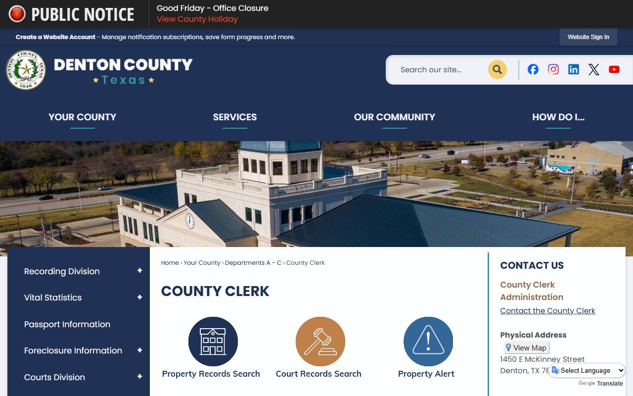 Denton County Clerk probate court records