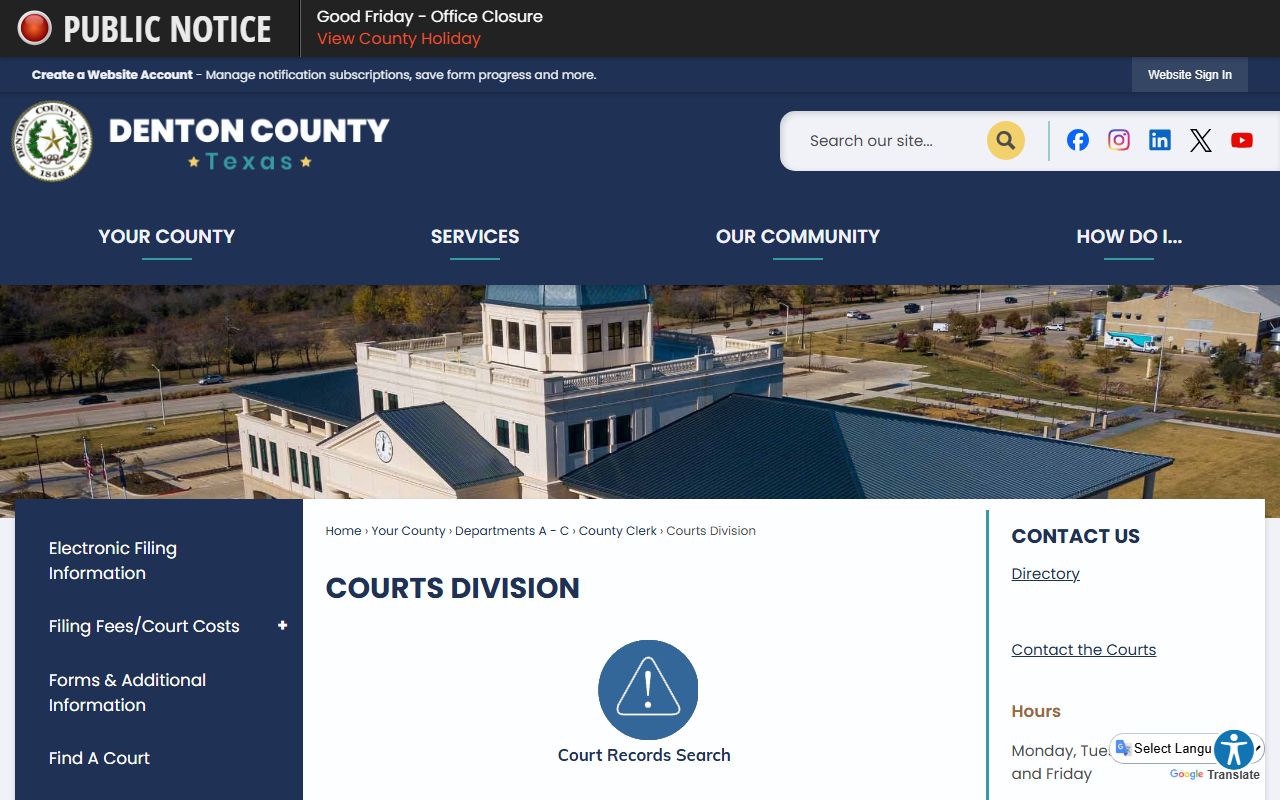 Denton County records search probate court records