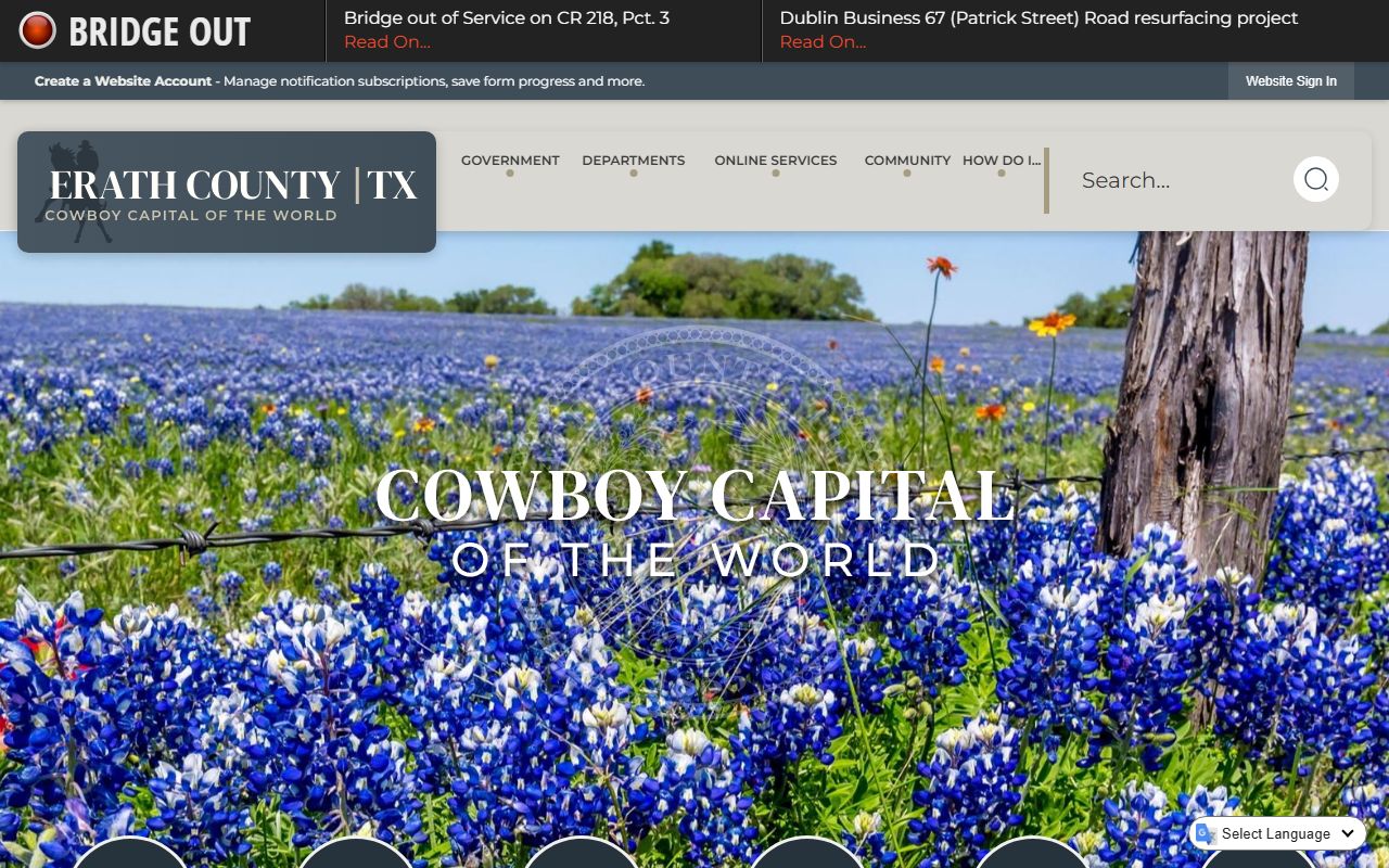 Erath County Clerk probate court records