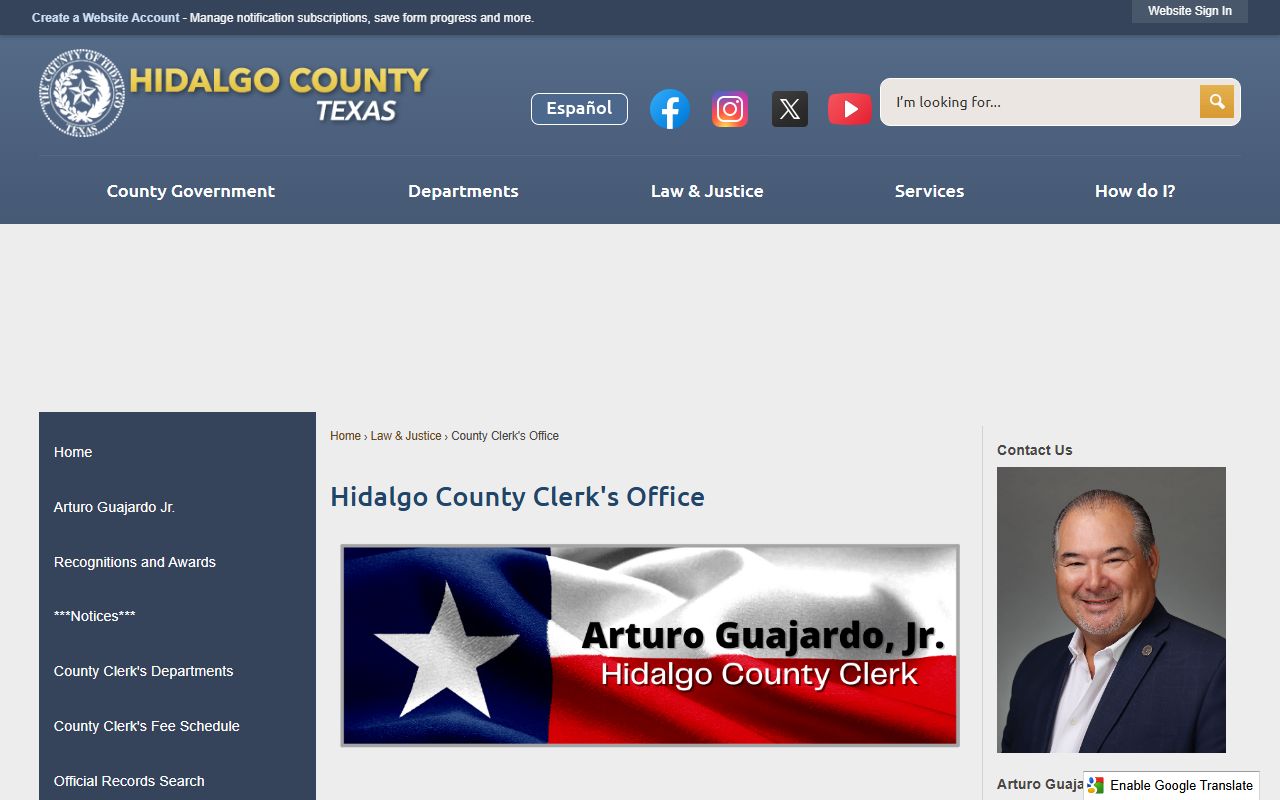 Hidalgo County Clerk office probate records