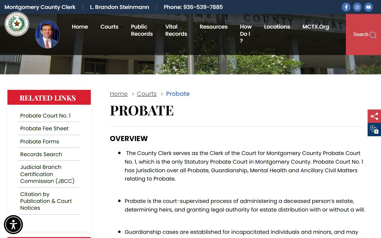 Montgomery County Texas probate court records